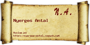 Nyerges Antal névjegykártya